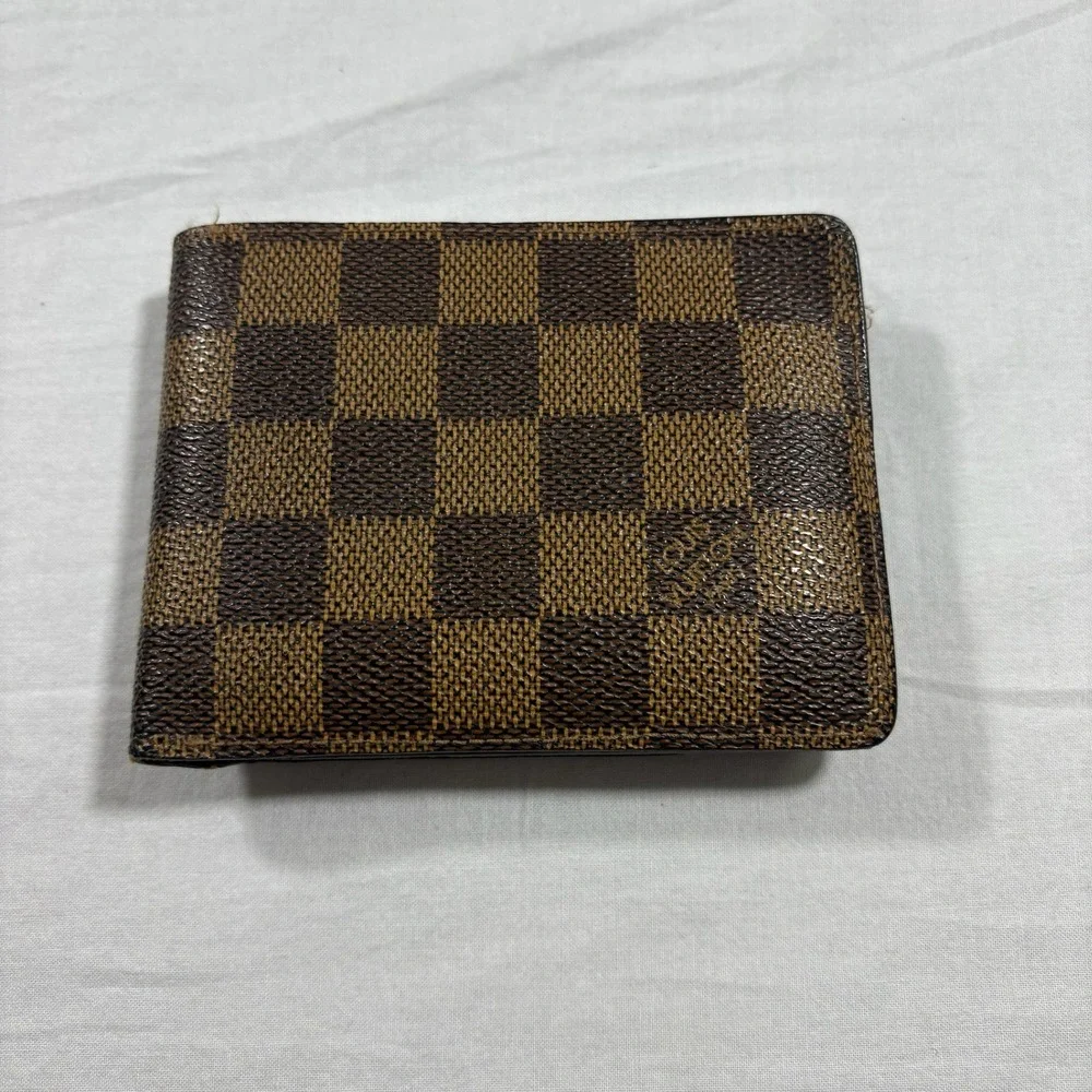 Authentic Louis‎ Vuitton Damier Ebene Canvas Bifold Wallet